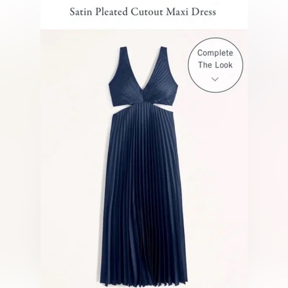 Abercrombie and fitch NWT Satin Pleated Cutout Maxi Dress - Picture 5 of 5
